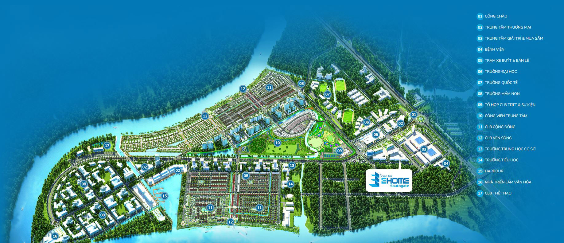 Tiện ích ngoại khu Ehome Southgate