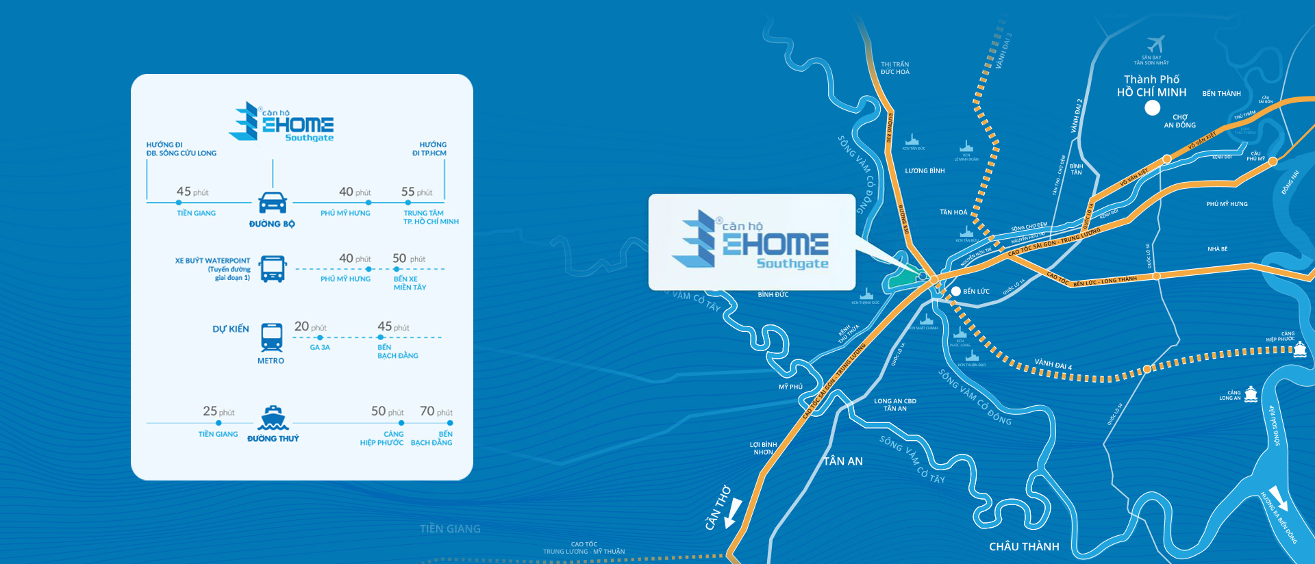 Vị trí Ehome Southgate Long An - Waterpoint